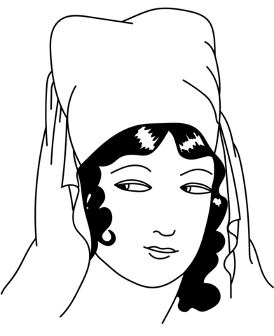 Greco Roman Headdress With A Veil Coloring Page